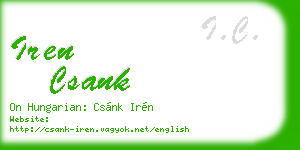 iren csank business card